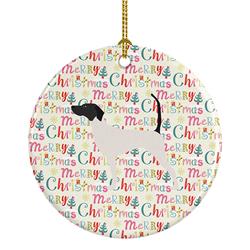 2.8 x 2.8 in. Unisex English Pointer Merry Christmas Ceramic Ornament, Multi Color