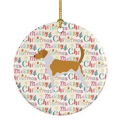 2.8 x 2.8 in. Unisex American Foxhound Merry Christmas Ceramic Ornament, Multi Color