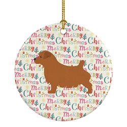 2.8 x 2.8 in. Unisex Norfolk Terrier Merry Christmas Ceramic Ornament, Multi Color