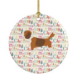 2.8 x 2.8 in. Unisex Beagle Merry Christmas Ceramic Ornament, Multi Color