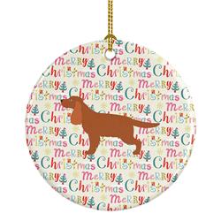 2.8 x 2.8 in. Unisex English Cocker Spaniel Merry Christmas Ceramic Ornament, Multi Color