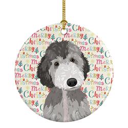 2.8 x 2.8 in. Unisex Doodle Silver No.1 Christmas Ceramic Ornament
