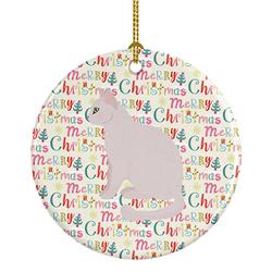 2.8 x 2.8 in. Unisex Burmilla No.2 Cat Christmas Ceramic Ornament