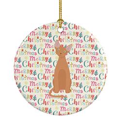 2.8 x 2.8 in. Unisex Devon Rex No.1 Cat Christmas Ceramic Ornament