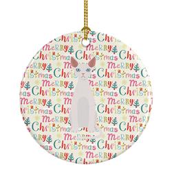 2.8 x 2.8 in. Unisex Devon Rex No.2 Cat Christmas Ceramic Ornament
