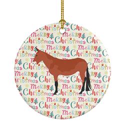 2.8 x 2.8 in. Unisex Mule Christmas Ceramic Ornament