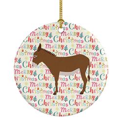 2.8 x 2.8 in. Unisex Cotentin Donkey Christmas Ceramic Ornament