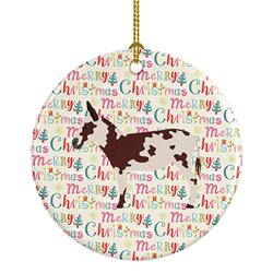 2.8 x 2.8 in. Unisex American Spotted Donkey Christmas Ceramic Ornament
