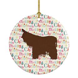 2.8 x 2.8 in. Unisex Poitou Poiteuin Donkey Christmas Ceramic Ornament