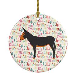 2.8 x 2.8 in. Unisex Catalan Donkey Christmas Ceramic Ornament