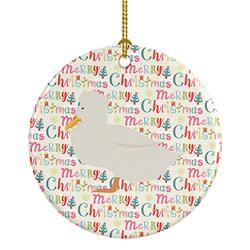 2.8 x 2.8 in. Unisex Crested Duck Christmas Ceramic Ornament