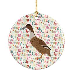 2.8 x 2.8 in. Unisex Dutch Hook Bill Duck Christmas Ceramic Ornament