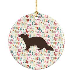 2.8 x 2.8 in. Unisex Sable Marten Christmas Ceramic Ornament
