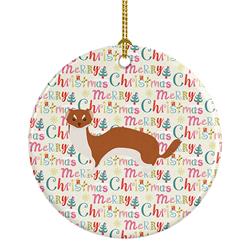 2.8 x 2.8 in. Unisex Weasel Christmas Ceramic Ornament