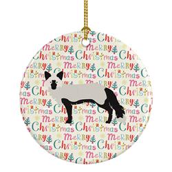 2.8 x 2.8 in. Unisex Silver Fox Christmas Ceramic Ornament