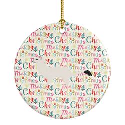 2.8 x 2.8 in. Unisex Stoat Short-tailed Weasel Christmas Ceramic Ornament