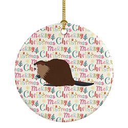 2.8 x 2.8 in. Unisex Eurasian Beaver Christmas Ceramic Ornament