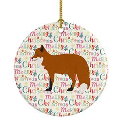 2.8 x 2.8 in. Unisex Red Fox Christmas Ceramic Ornament