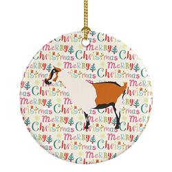 2.8 x 2.8 in. Unisex Alpine Goat Christmas Ceramic Ornament