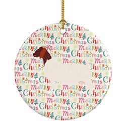2.8 x 2.8 in. Unisex Boer Goat Christmas Ceramic Ornament