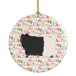 2.8 x 2.8 in. Unisex Welsh Black-Necked Goat Christmas Ceramic Ornament