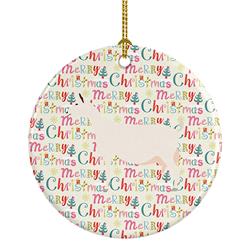 2.8 x 2.8 in. Unisex Saanen Goat Christmas Ceramic Ornament
