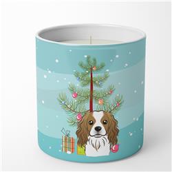 BB1596CDL 3.75 x 3.25 in. Unisex Christmas Tree & Cavalier Spaniel 10 oz Decorative Soy Candle