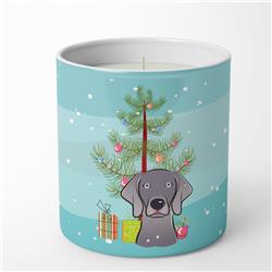 3.75 x 3.25 in. Unisex Christmas Tree & Weimaraner 10 oz Decorative Soy Candle