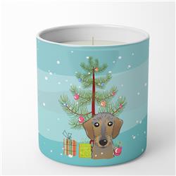 3.75 x 3.25 in. Unisex Christmas Tree & Wirehaired Dachshund 10 oz Decorative Soy Candle