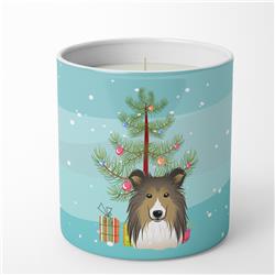 3.75 x 3.25 in. Unisex Christmas Tree & Sheltie 10 oz Decorative Soy Candle