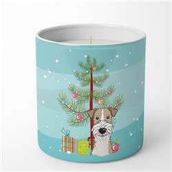 3.75 x 3.25 in. Unisex Christmas Tree & Wire Haired Fox Terrier 10 oz Decorative Soy Candle