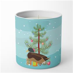3.75 x 3.25 in. Unisex Silver Bantam Duck Christmas 10 oz Decorative Soy Candle, Teal