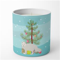 BB9244CDL 3.75 x 3.25 in. Unisex White Arctic Fox Christmas 10 oz Decorative Soy Candle, Teal