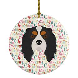 2.8 x 2.8 in. Unisex Cavalier King Charles Spaniel Merry Christmas Ceramic Ornament, Multi Color -  PartyPros, PA3444899