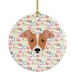 2.8 x 2.8 in. Unisex Italian Greyhound Merry Christmas Ceramic Ornament, Multi Color