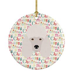 2.8 x 2.8 in. Unisex Poodle Merry Christmas Ceramic Ornament, Multi Color