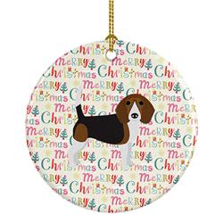 2.8 x 2.8 in. Unisex Beagle Merry Christmas Ceramic Ornament