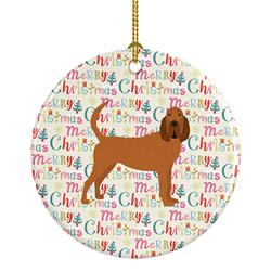 2.8 x 2.8 in. Unisex Bloodhound Merry Christmas Ceramic Ornament
