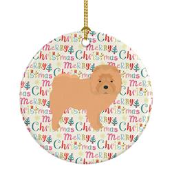 2.8 x 2.8 in. Unisex Chow Chow Merry Christmas Ceramic Ornament