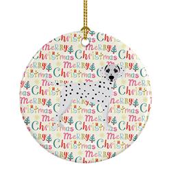 2.8 x 2.8 in. Unisex Dalmatian Merry Christmas Ceramic Ornament