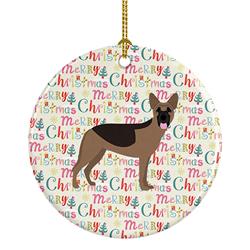 2.8 x 2.8 in. Unisex German Shepherd Merry Christmas Ceramic Ornament
