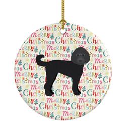 2.8 x 2.8 in. Unisex Labradoodle Merry Christmas Ceramic Ornament