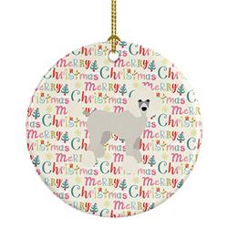 2.8 x 2.8 in. Unisex Poodle Merry Christmas Ceramic Ornament