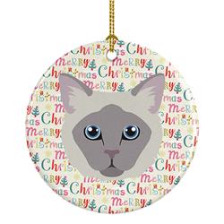 2.8 x 2.8 in. Unisex Owyhee Bob Cat Christmas Ceramic Ornament
