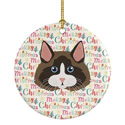 2.8 x 2.8 in. Unisex Ragdoll Cat Christmas Ceramic Ornament