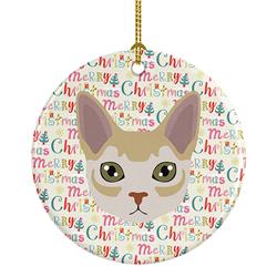 2.8 x 2.8 in. Unisex Singapura Cat Christmas Ceramic Ornament