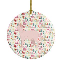 2.8 x 2.8 in. Unisex Sphynx Cat Christmas Ceramic Ornament