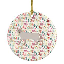 2.8 x 2.8 in. Unisex Thai Lilac Cat Christmas Ceramic Ornament