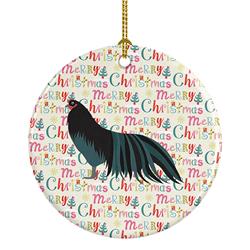 2.8 x 2.8 in. Unisex Sumatra Chicken Christmas Ceramic Ornament