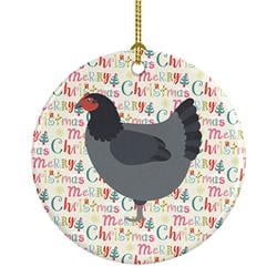 2.8 x 2.8 in. Unisex Jersey Giant Chicken Christmas Ceramic Ornament